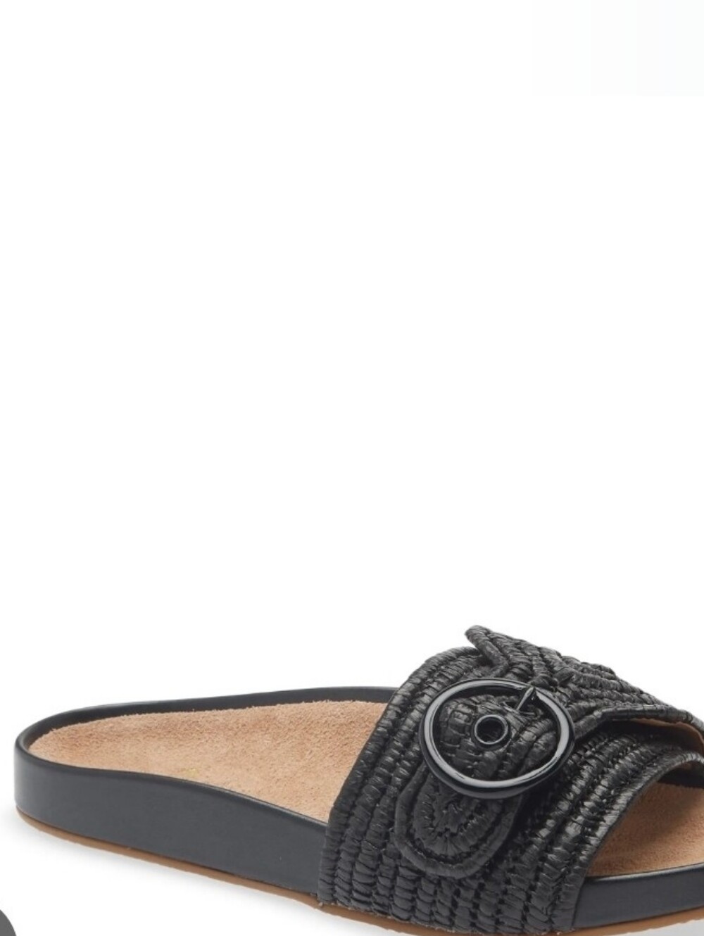 KATE SPADE Michelle Black Braided Slide Sandal Buckle 9.5 NEW